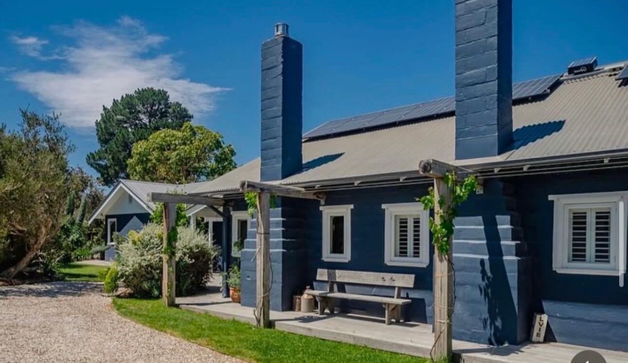 blue exterior home painting